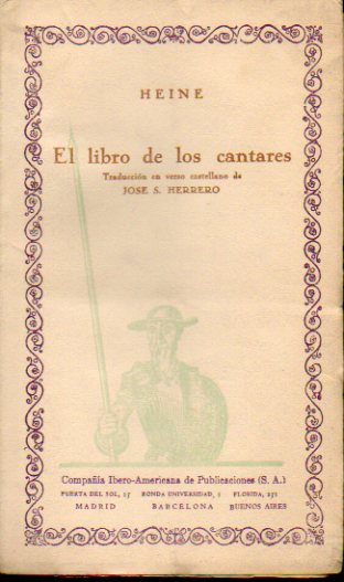 EL LIBRO DE LOS CANTARES. Prlogo de M. Mennez Pelayo.