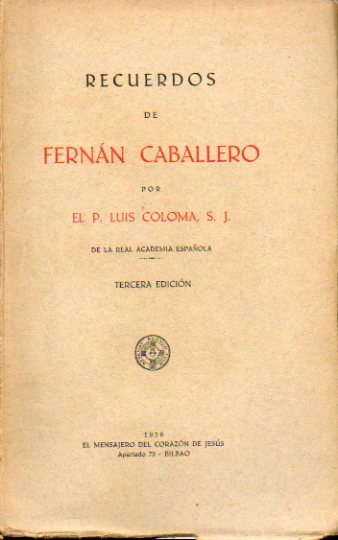 RECUERDOS DE FERNN CABALLERO. 3 ed.