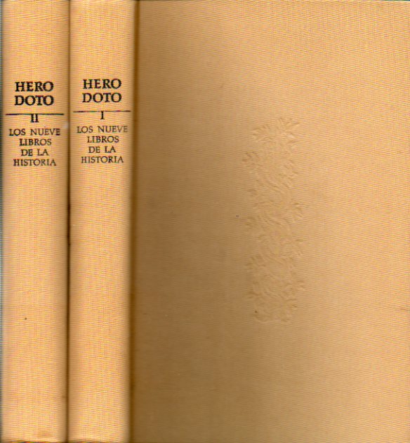 LOS NUEVE LIBROS DE LA HISTORIA. Traduccin de Mara Rosa lida. 2 vols. Con sellos exp. biblioteca.