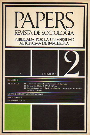 PAPERS. REVISTA DE SOCIOLOGA. Publicada por la Universidad Autnoma de Barcelona. N 2.