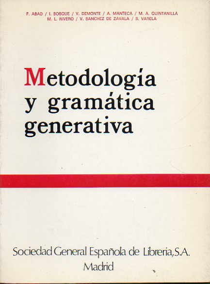 METODOLOGA Y GRAMTICA GENERATIVA.