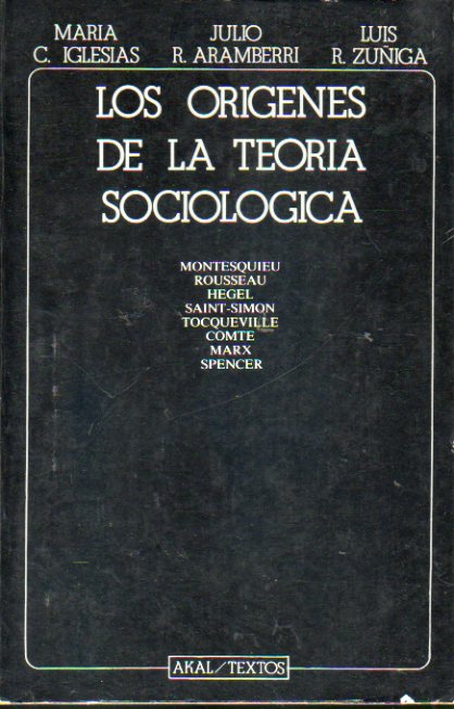 LOS ORGENES DE LA TEORA SOCIOLGICA. MOntesquieu, Rousseau, Hegel, Saint-Simon, Tocqueville, Comte, Marx, Spencer.