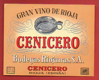 Etiqueta: CENICERO. Gran Vino de Rioja.