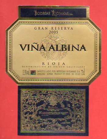 Etiqueta: VIA ALBINA. Gran Reserva 2005.
