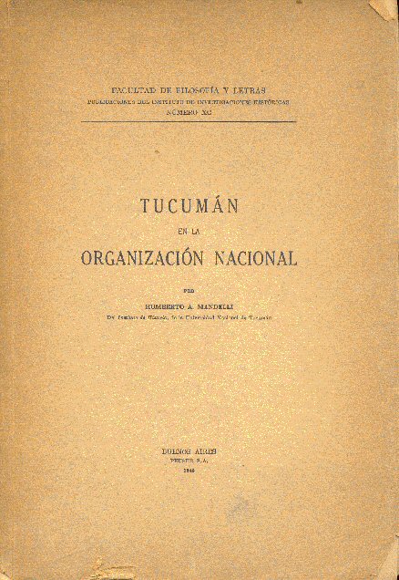 Tucumn en la organizacin nacional