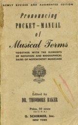 Pronouncing poket - Manual of musical terms